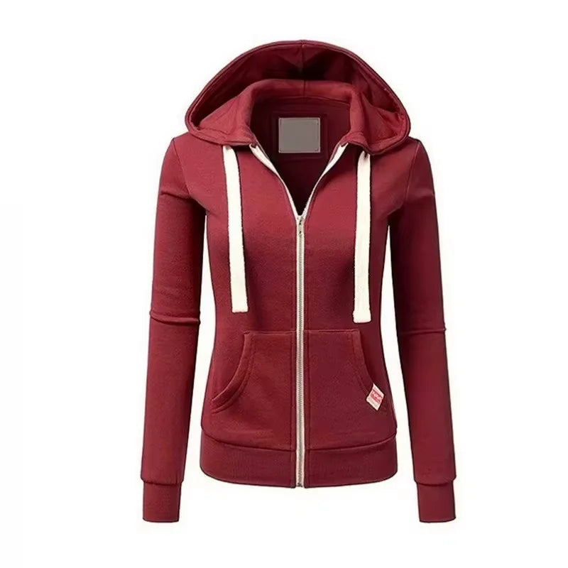 Classic Full-Zip Drawstring Hoodie – 5 Colors