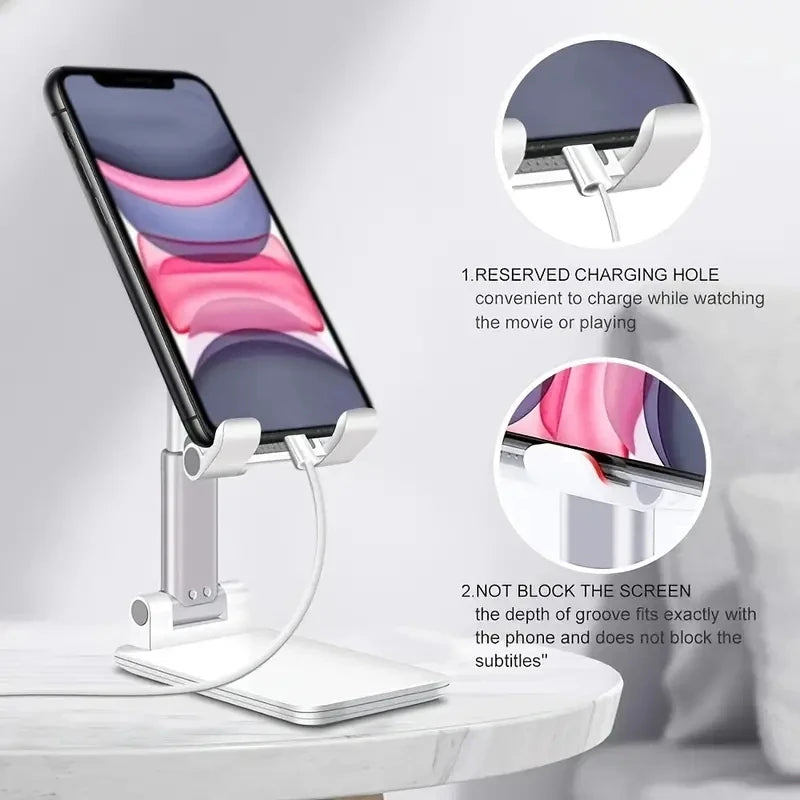 Adjustable Desktop Phone & Tablet Stand – Universal, Compatible with iPhone, iPad & More