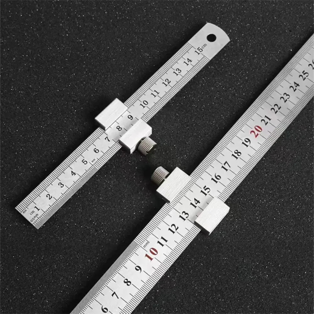 Woodworking Ruler Positioning Stop Block — Carbon Steel Marking Gauge
