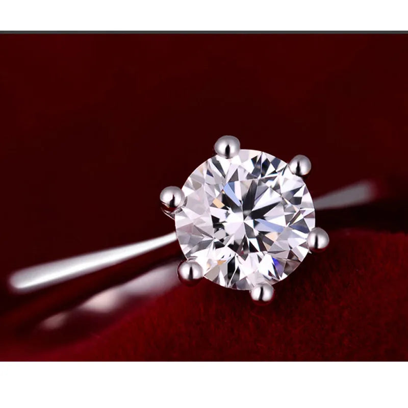 Anillos de boda finos para hombres y mujeres, regalo de plata de ley S925, color cristal austriaco, anillo de compromiso, joyería, Bague Femme