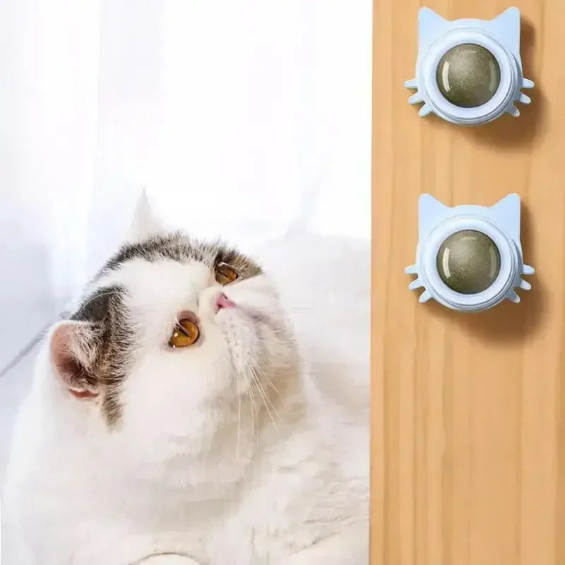 Bola giratoria interactiva de hierba gatera para gatos