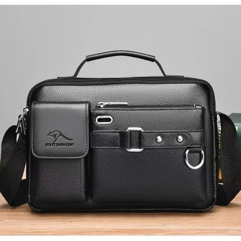 Men's Retro Waterproof Messenger Bag — Large Capacity Laptop Briefcase for Work, Travel & School