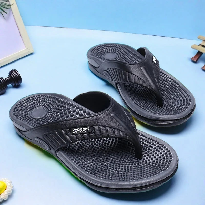 Men's Lightweight EVA Massage Sandals – Slip-On Flip Flops for Beach, Home & Outdoor