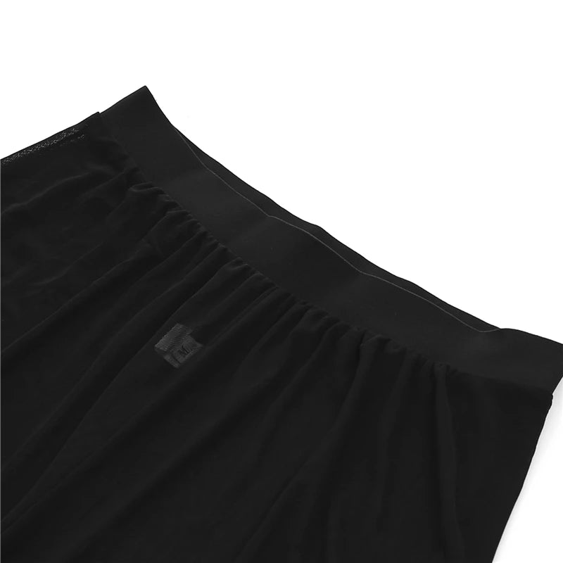 Pantalón sexy transparente de cintura alta para mujer, informal, largo, estilo Y2K, pernera ancha, transparente, largo, para verano, ropa urbana