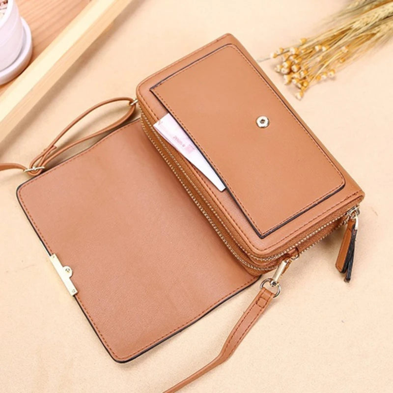 Korean Style Multi-Card Wallet Bag — Large Capacity Phone Pocket Shoulder Bag