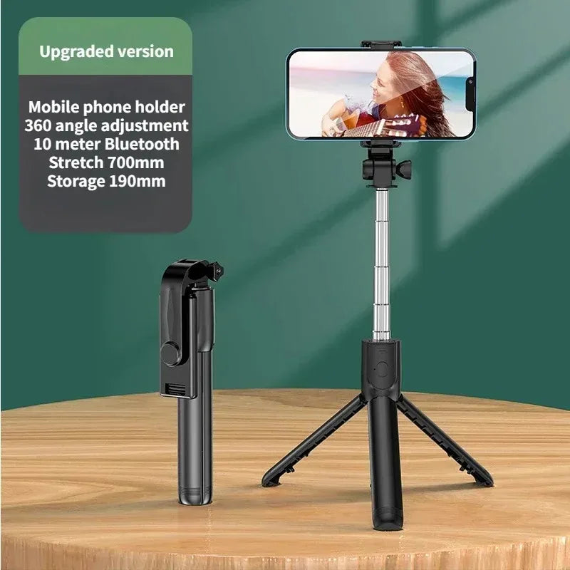 3-in-1 Selfie Stick Tripod – Fill Light, Bluetooth Remote & Foldable Stand