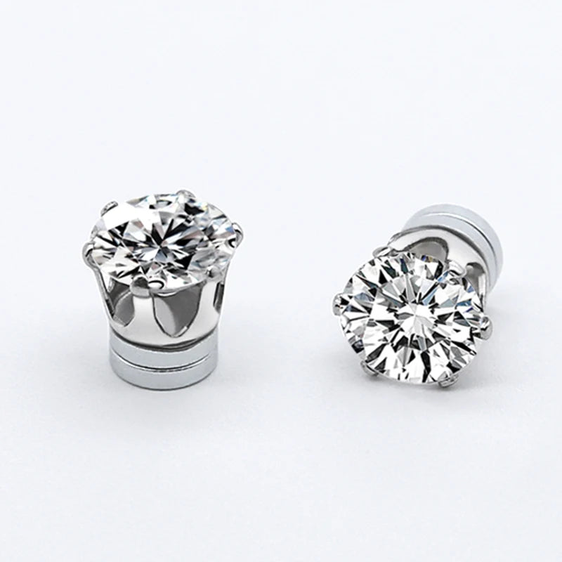 Pendientes Magnéticos de Cristal con Diamantes de Imitación – Sin Perforación, Unisex