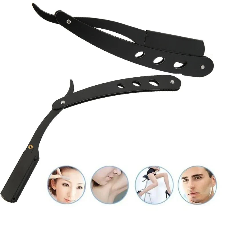 Classic Folding Straight Razor – Stainless Steel Shaving Set