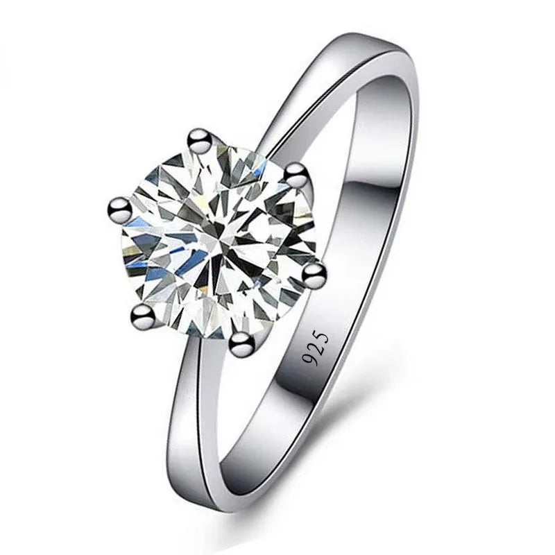 Anillos de boda finos para hombres y mujeres, regalo de plata de ley S925, color cristal austriaco, anillo de compromiso, joyería, Bague Femme