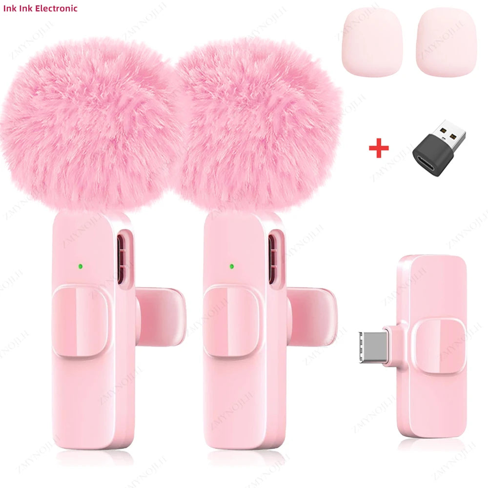 Portable Mini Wireless Lavalier Microphone — Plug & Play for iPhone & Android