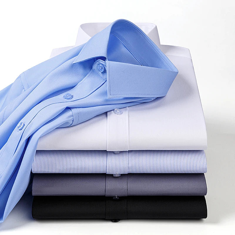 Men's Bamboo Fiber Dress Shirt — Wrinkle-Free, Slim Fit