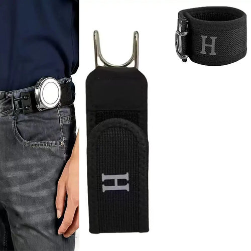 Adjustable Elastic Waistband Buckle – Magic Tape & Metal Hook Pants Extender