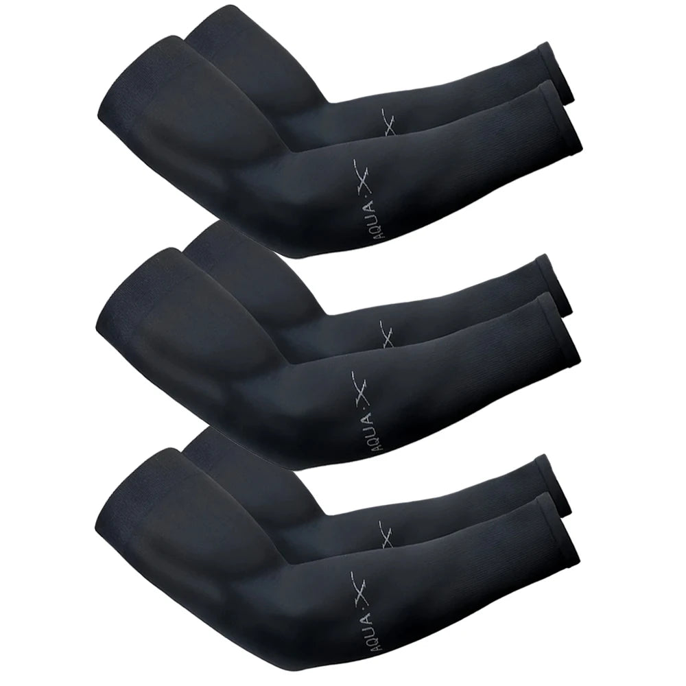 Ice Silk Sun Protection Arm Sleeves – 3 Pairs, Unisex