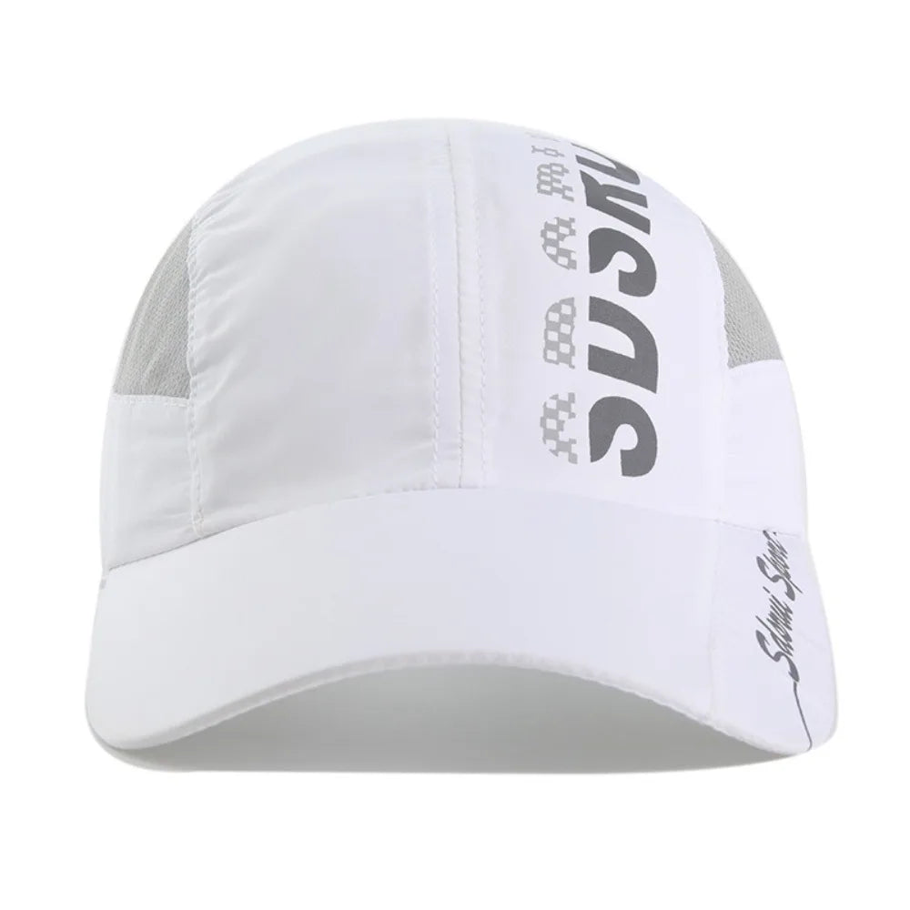 Gorra de béisbol de malla unisex de ala ancha, transpirable, de secado rápido, gorra con visera, ajustable, estilo Hip Hop, para deportes al aire libre