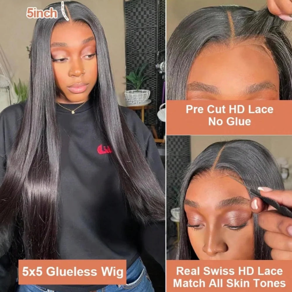 Brazilian Straight Human Hair Lace Front Wig – 250% Density, 13x4 & 13x6