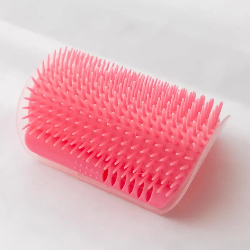 Cat Self-Groomer Brush & Massage Comb with Catnip – Corner Wall Scratcher for Kittens & Cats