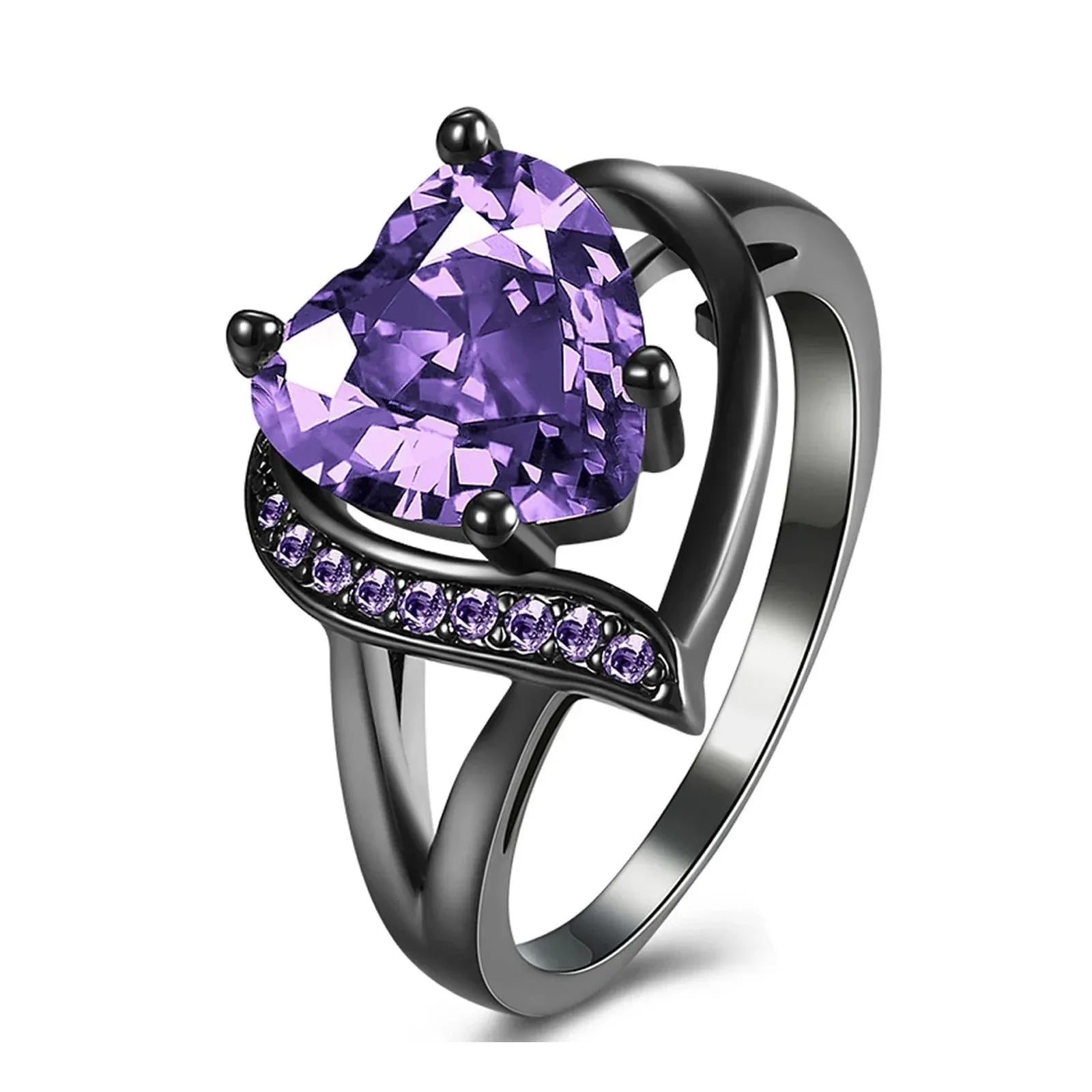 Charm Couple Rings – Red Rhinestone Women's & Celtic Dragon Men's Wedding Band Set