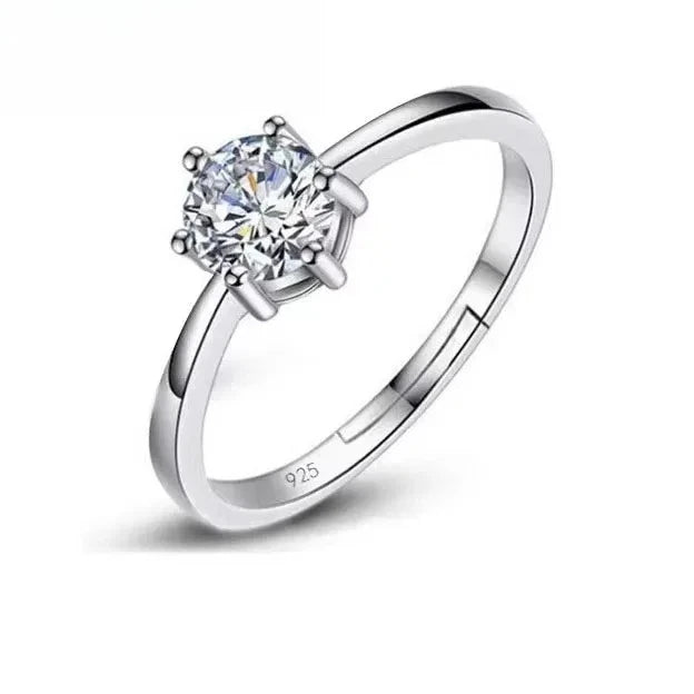 Anillos de boda finos para hombres y mujeres, regalo de plata de ley S925, color cristal austriaco, anillo de compromiso, joyería, Bague Femme
