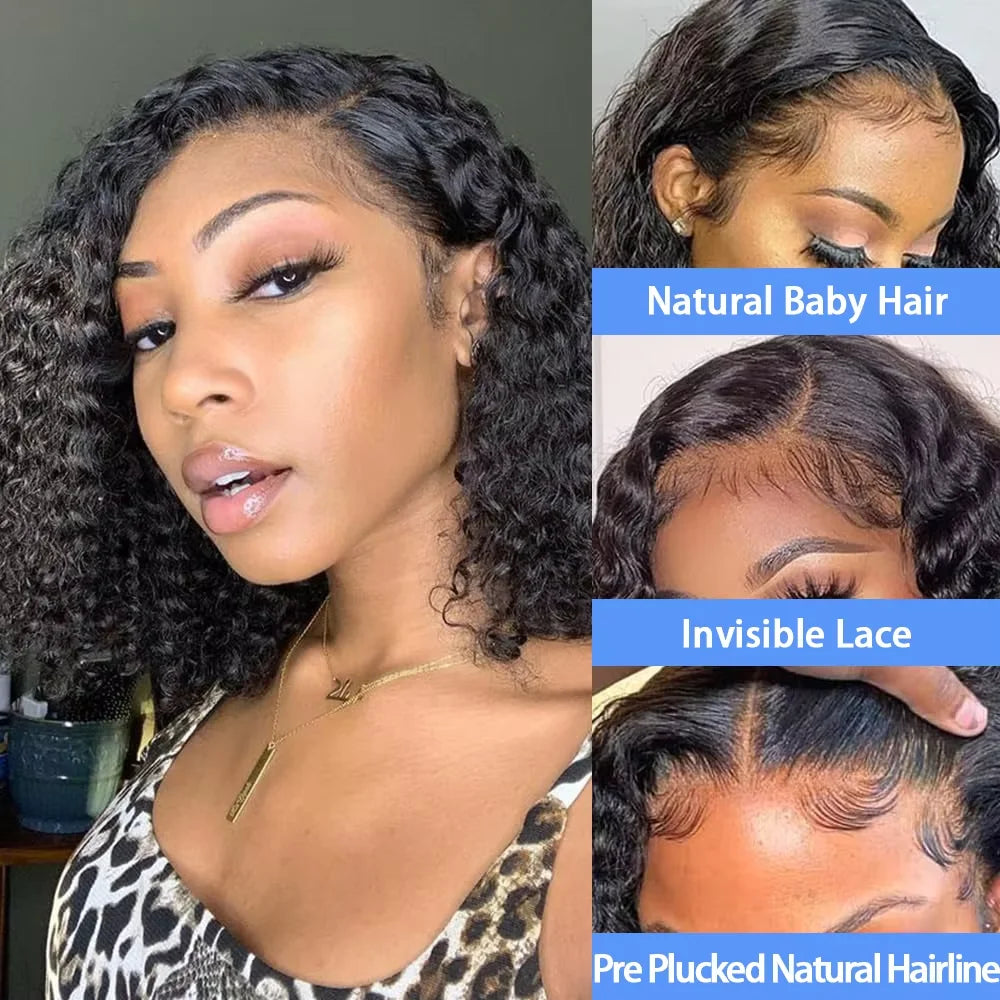 Deep Wave Bob Wig – 13x4 HD Lace Front | Brazilian Human Hair