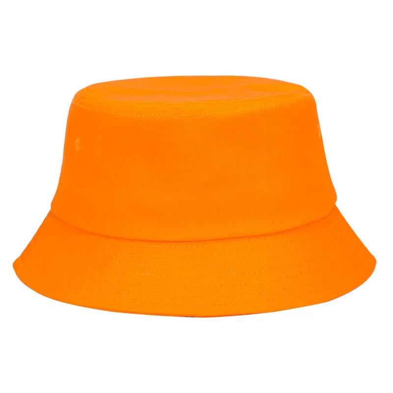 100% Cotton Solid Color Bucket Hat | Summer Sun Protection & Breathable Round Crown
