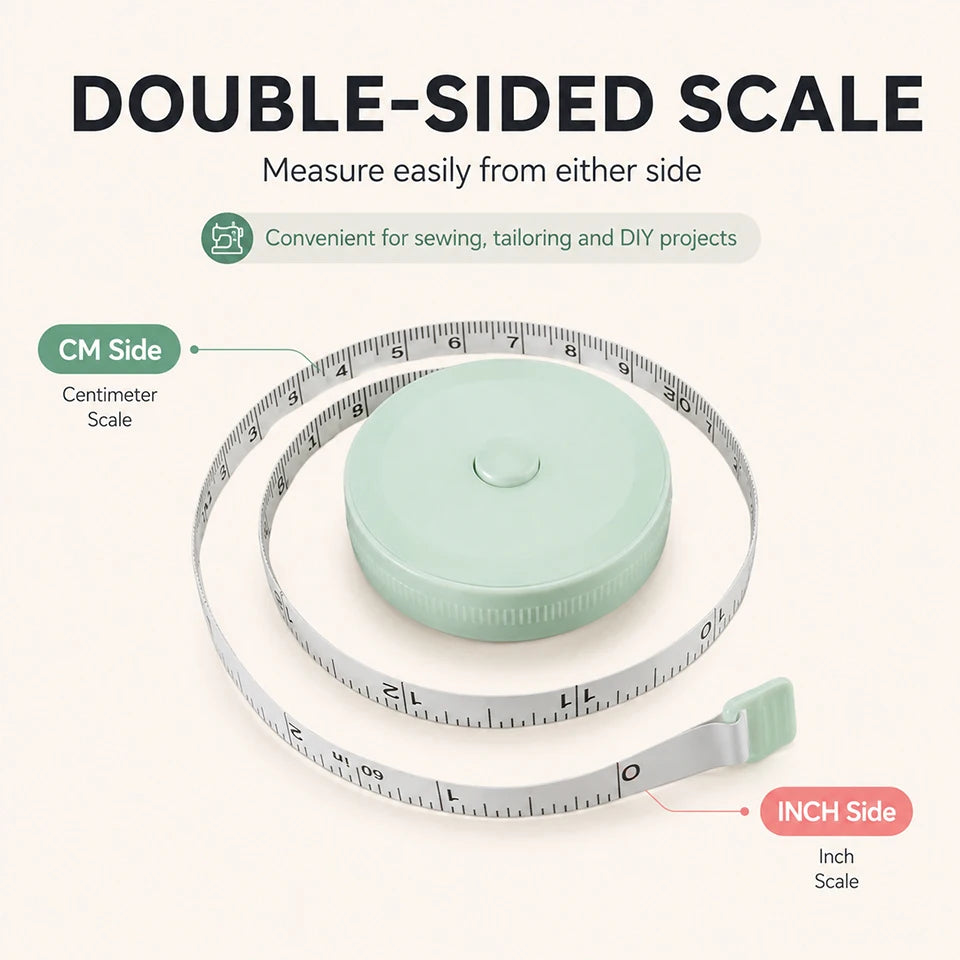 Soft Body Tape Measure — Double-Scale Sewing & Tailor Measuring Tape