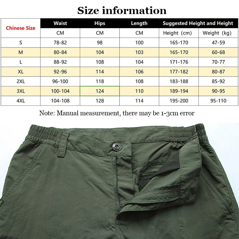 Men's Tactical Cargo Pants – Lightweight Multi-Pocket Outdoor Hiking Trousers