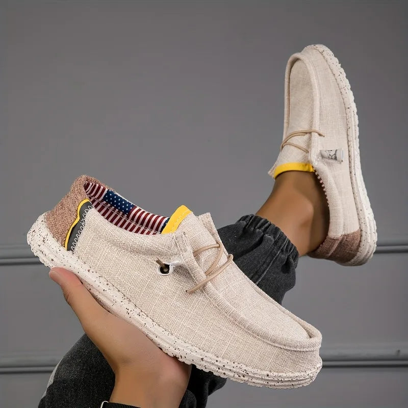 Mocasines sin cordones de lona para hombre | Zapatos informales ligeros y transpirables