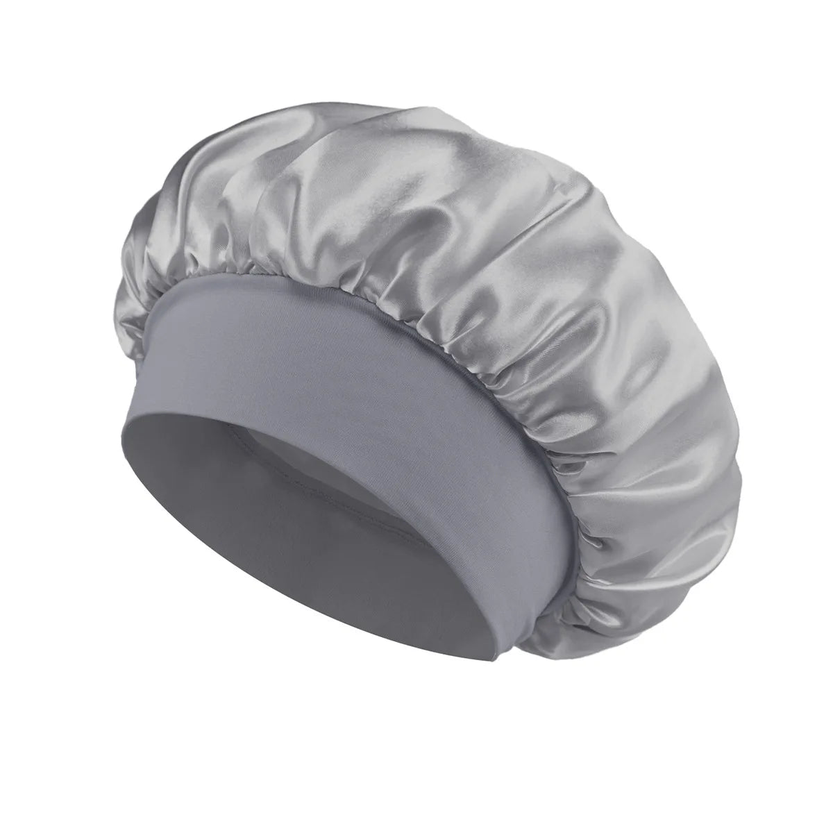 1 unidad de gorro de satén de seda suave con forro, gorro de satén grande para el cabello, gorro de ducha para dormir, envoltura para el cabello largo, herramienta de salón