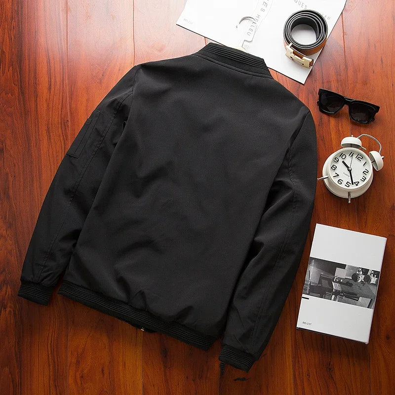 Slim-Fit Zip-Up Bomber Jacket