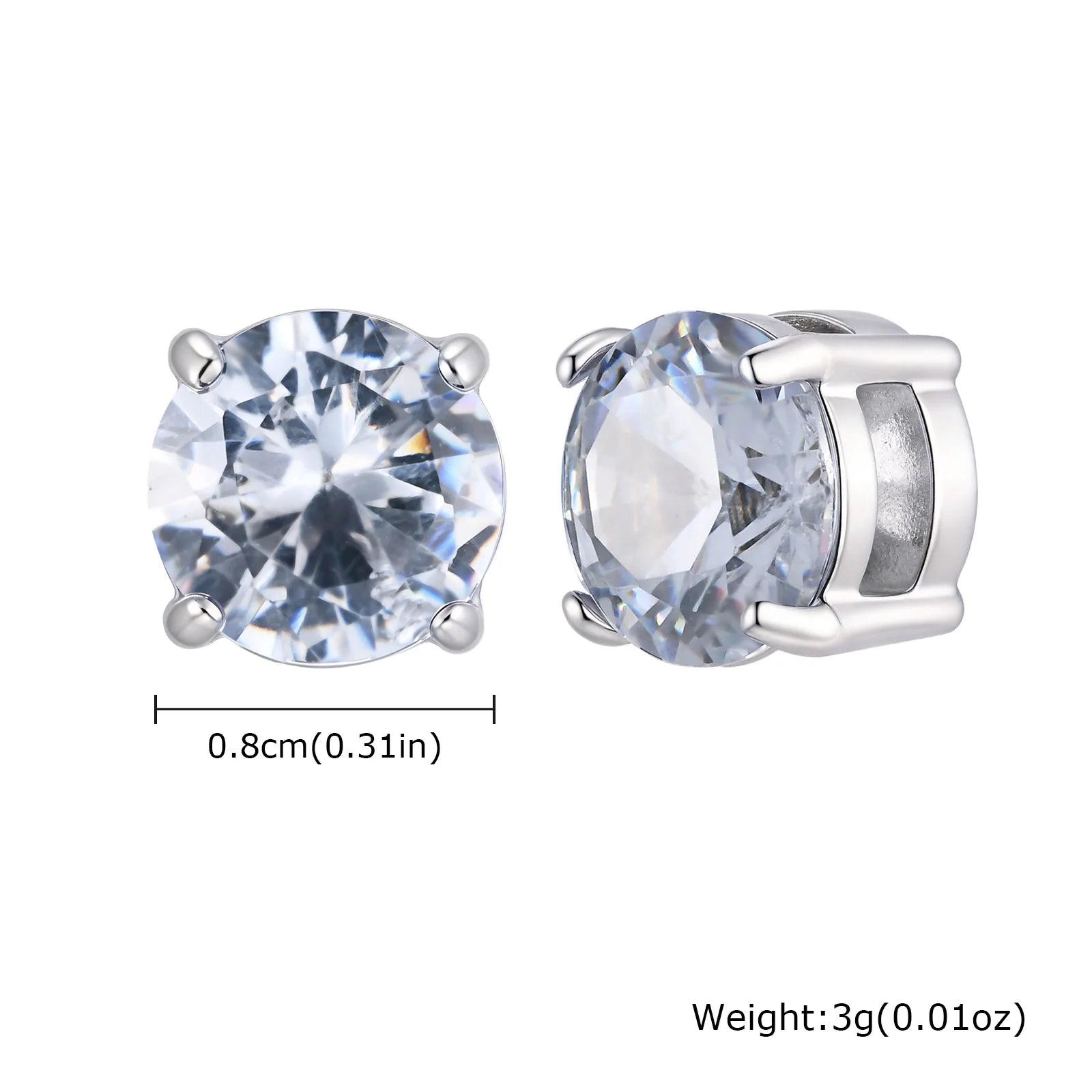 Magnetic Clip-On Zircon Earrings – No Piercing Required