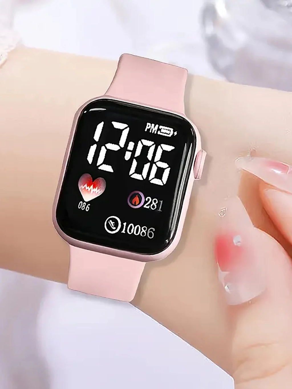 Reloj electrónico con diseño de amor y conjunto de accesorios de mariposa, regalo de cumpleaños (caja no incluida)