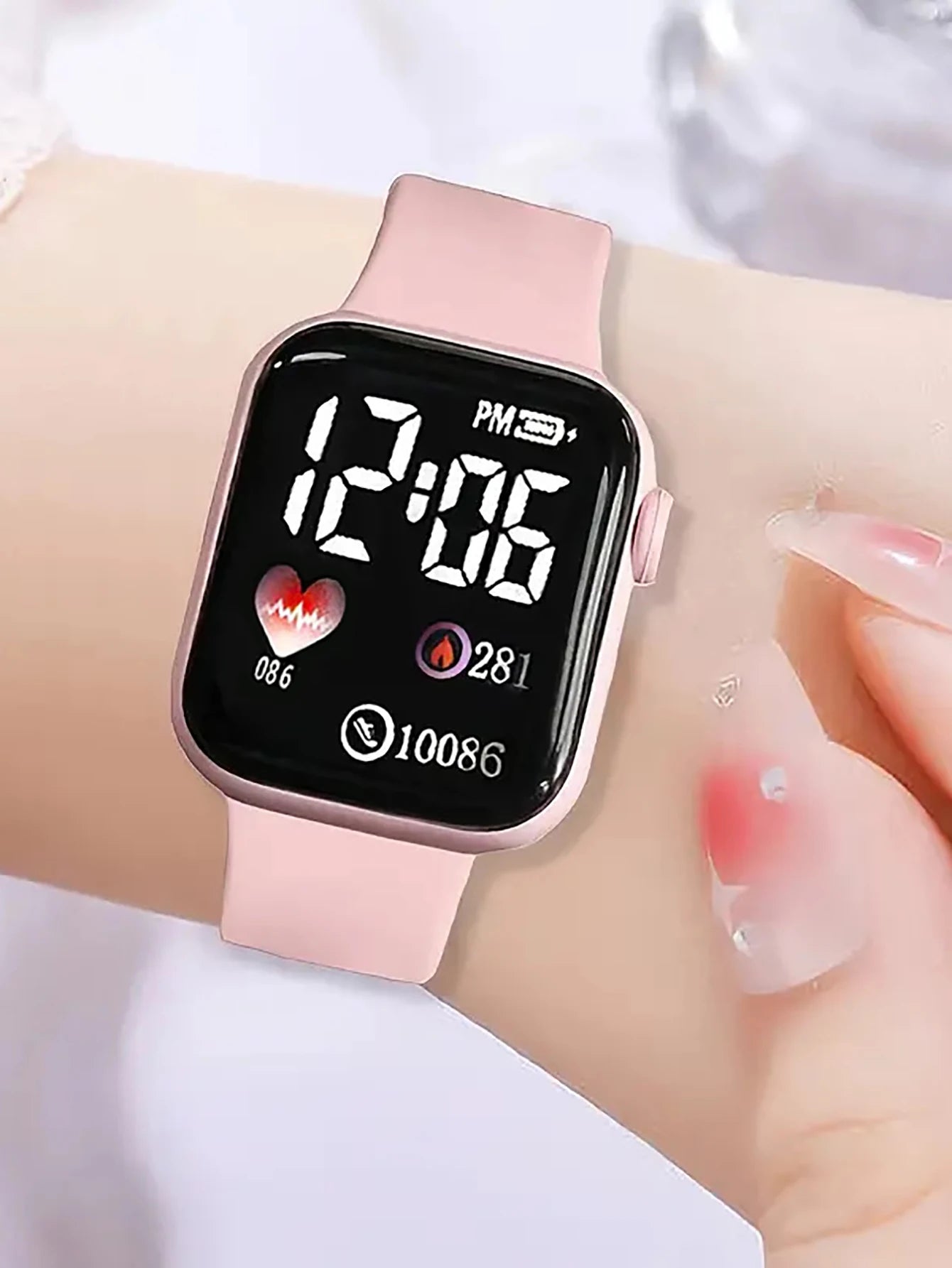 Reloj electrónico con diseño de amor y conjunto de accesorios de mariposa, regalo de cumpleaños (caja no incluida)