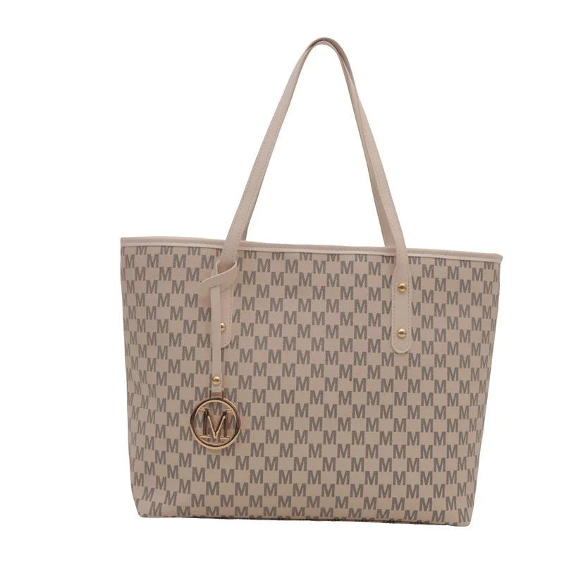 Vintage PU Leather Tote Bag — Large Underarm Shoulder Bag for Women