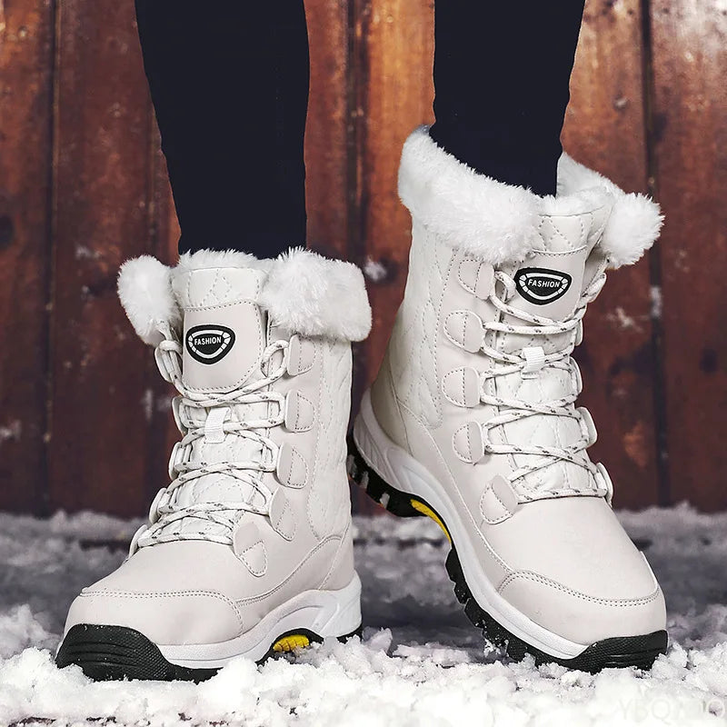 Women's Winter Snow Boots – Waterproof, Anti-Slip, Warm High-Top