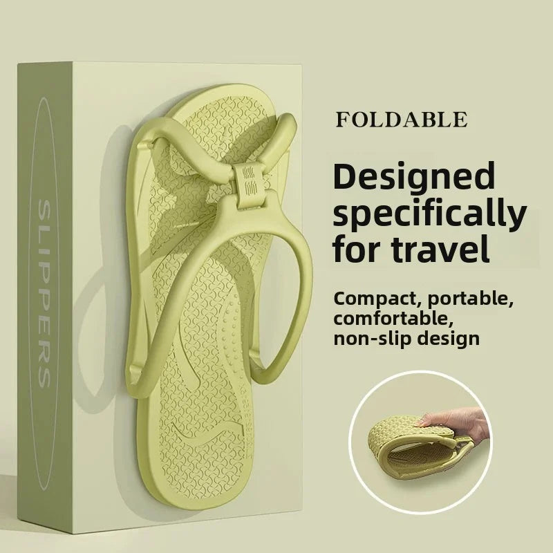 Foldable Travel EVA Flip Flops – Unisex Non-Slip Portable Slippers for Hotel, Beach & Home