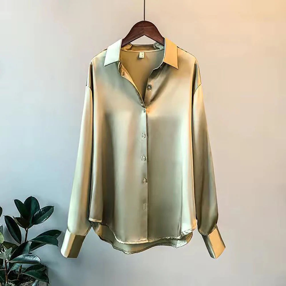 Women's Long Sleeve Button Blouse - Casual Office Shirt (S-4XL)