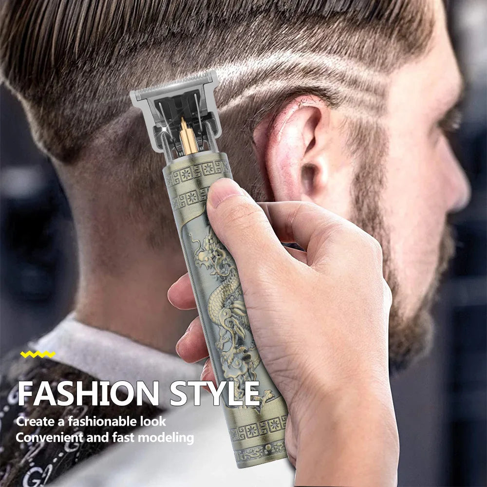 Retro T9 Hair Clipper Set — Professional Haircutting Machine with Accessories
