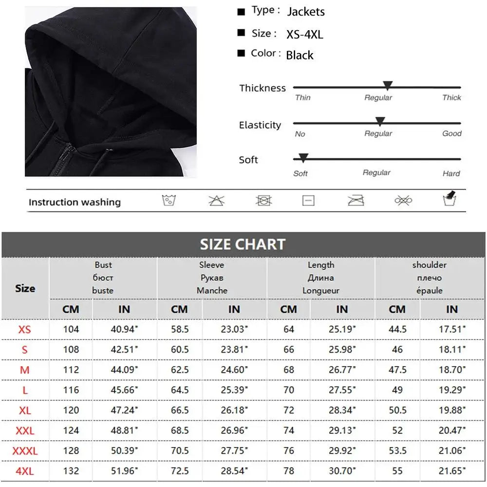 Men's Slim Fit Zip-Up Hoodie Jacket – Long Sleeve Casual Sweatshirt