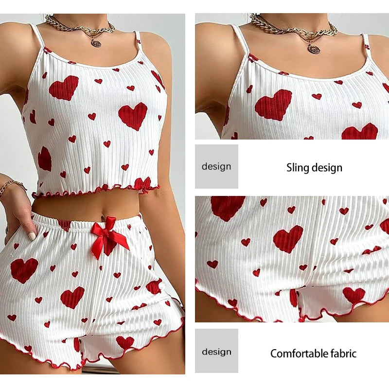 Women's 2-Piece Pajama Set – Tank Top & Shorts | Soft, Stretchy Sleepwear