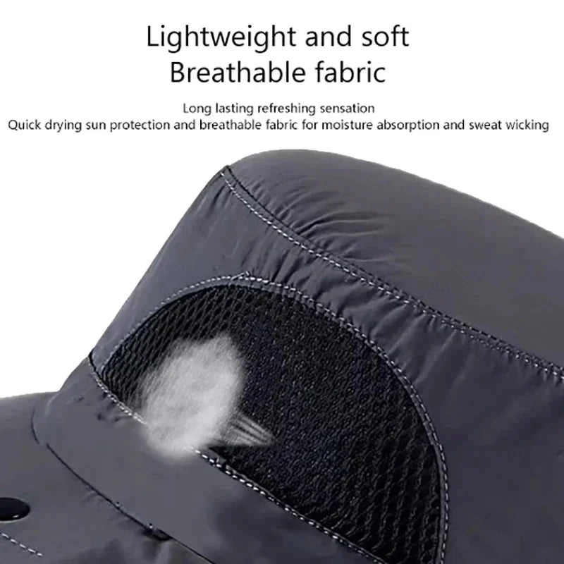 Sombrero de sol de ala ancha para exteriores, transpirable, con protección solar facial completa, gorra antirreforzamiento UV, para pesca, viajes, deportes, parasol, para uso diario al aire libre