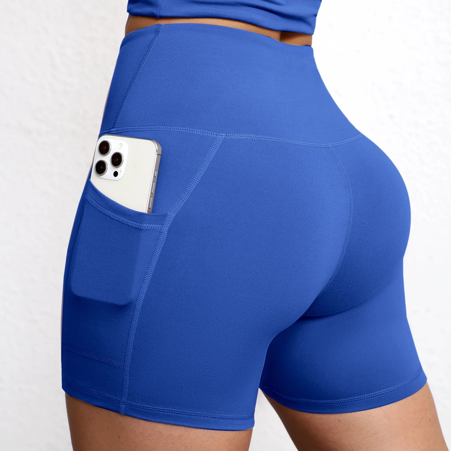 Women's High-Waist Yoga Shorts with Pockets | Quick-Dry Gym Workout Shorts S-XL