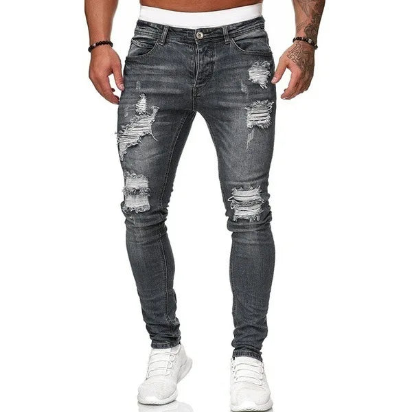 Men's Stretch Slim Jeans — Washed Vintage Denim