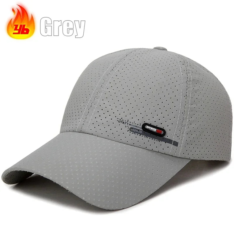 Gorra de béisbol de verano para hombre, transpirable, perforada, de secado rápido, para pesca, protección solar, ciclismo, viajes