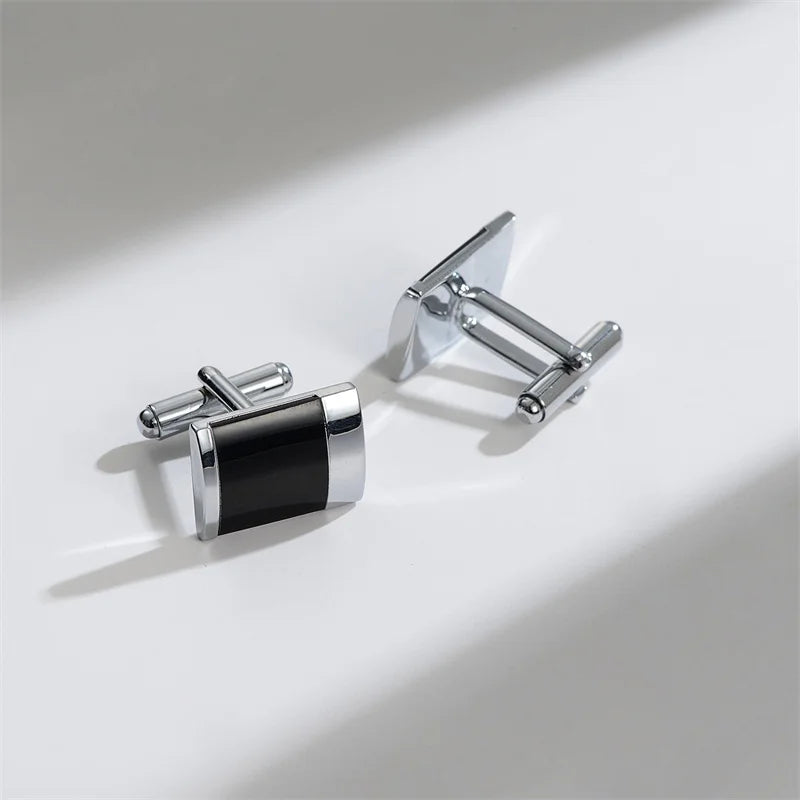 Square Cufflinks & Tie Clip Set | Unisex Dress Shirt Accessories