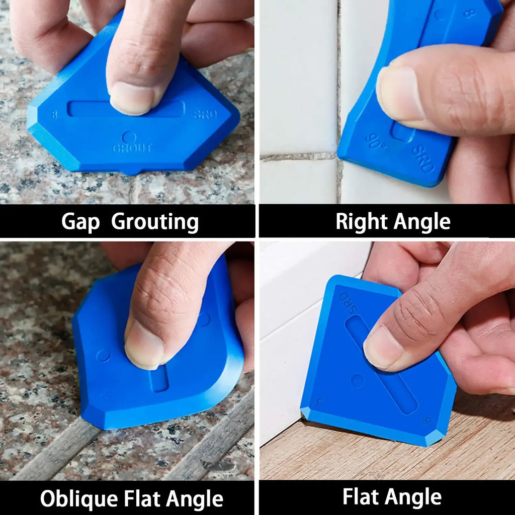 Caulking & Silicone Finishing Tool Kit — Scraper, Smoother & Grout Remover Set