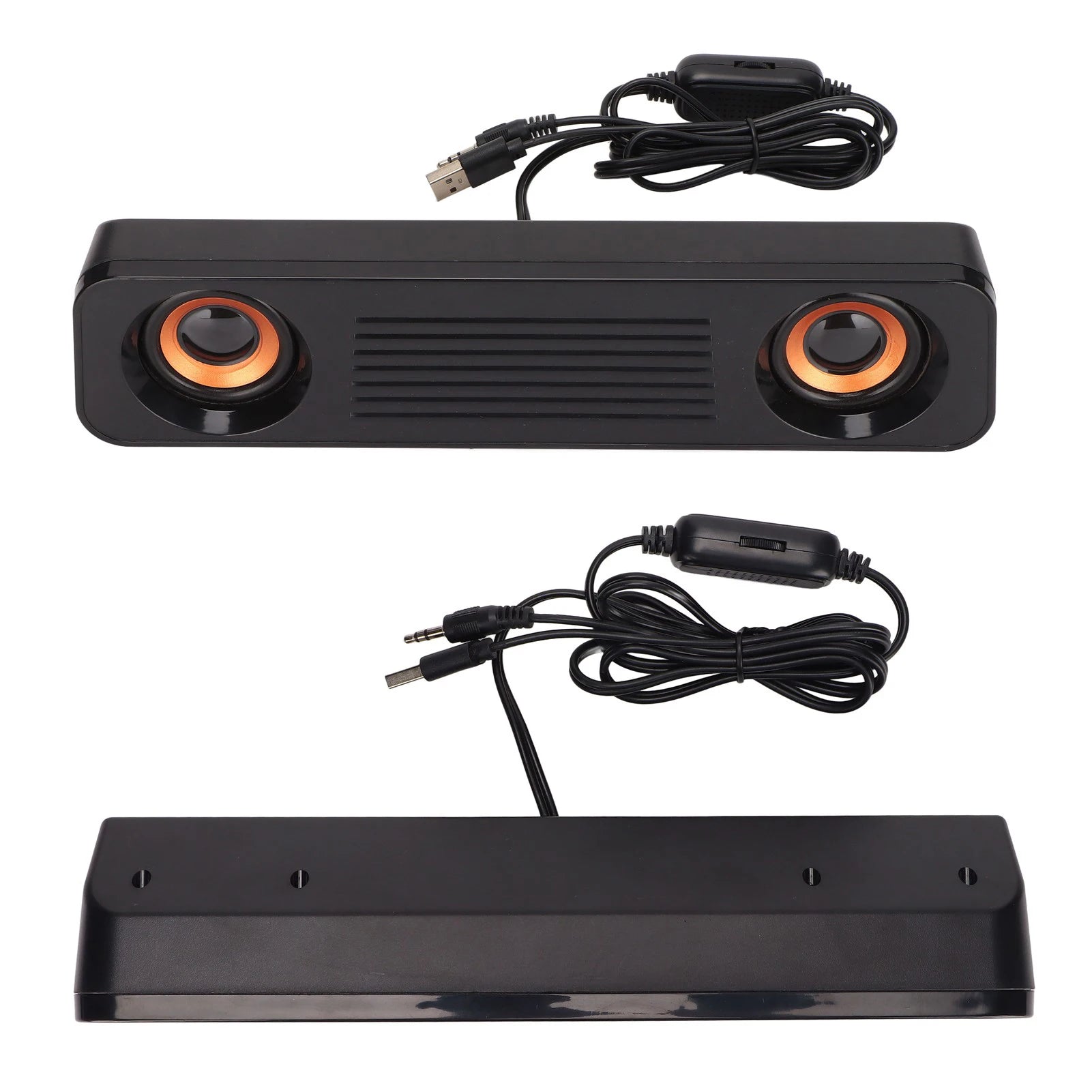 HiFi Stereo Desktop Speaker – USB Powered, 3.5mm, 360° Sound