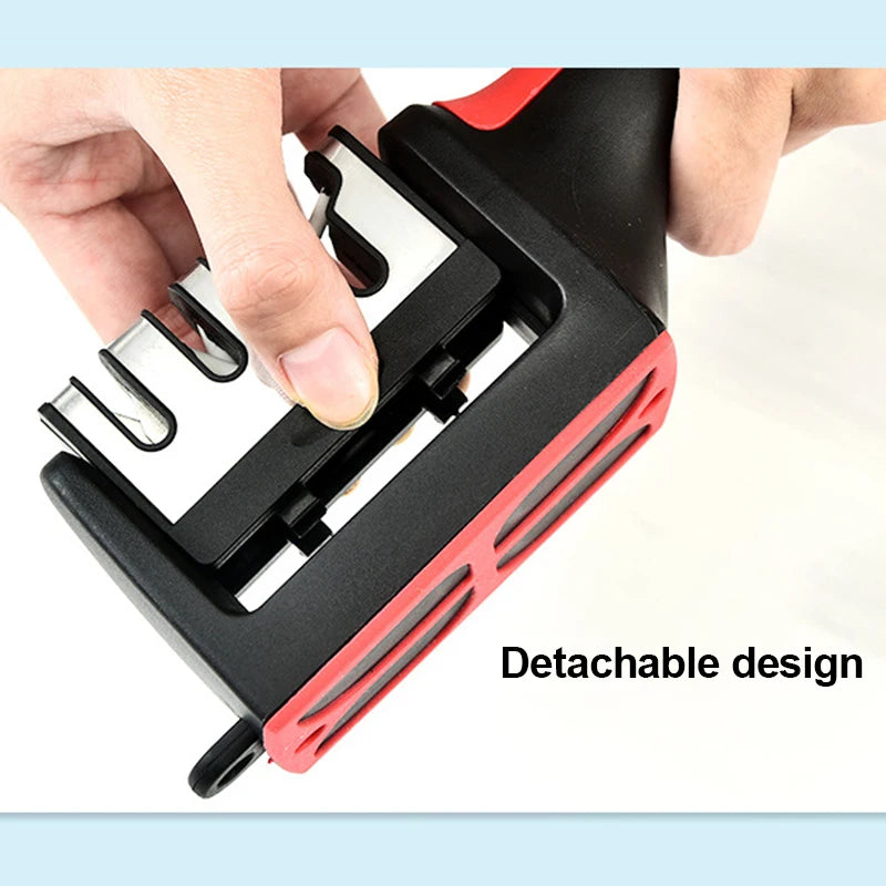 Afilador de Cuchillos de Cocina de 4 Segmentos — Afilador de Cuchillas Doméstico Multifunción