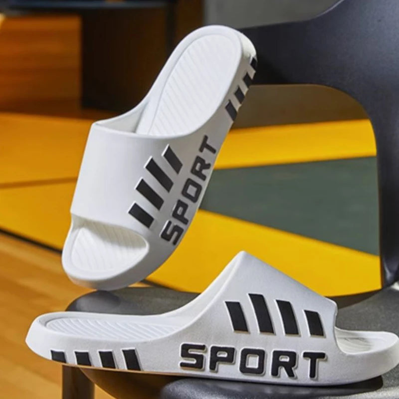 Pantuflas de Moda de Verano para Hombres, Sandalias de Interior y Exterior, Chanclas de Playa, Zapatillas Masculinas de Suela Gruesa, Deslizadores Antideslizantes de Verano para Ducha de Hombres