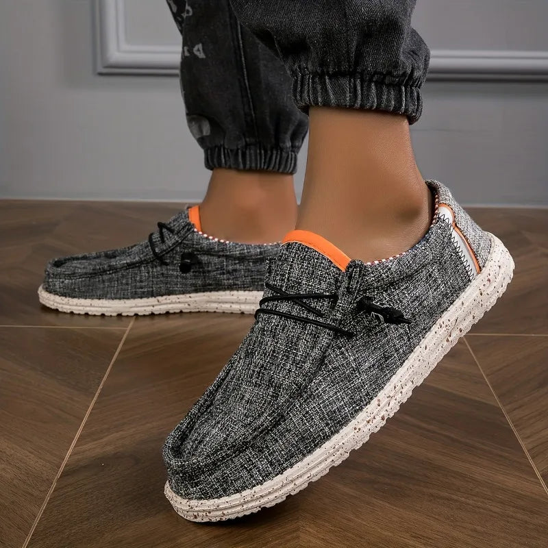 Mocasines sin cordones de lona para hombre | Zapatos informales ligeros y transpirables