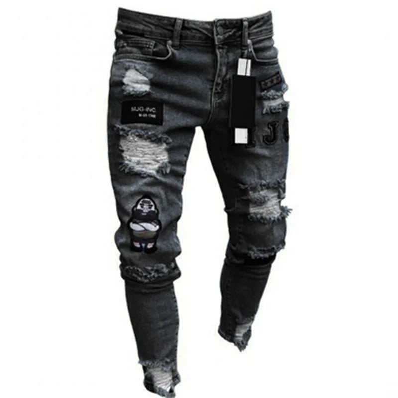 Unisex Solid Stretch Denim Straight-Leg Jeans